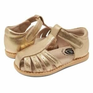 Livie & Luca Paz Gold Metallic Leather Sandals – Girls Size 11